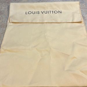 Louis Vuitton Fold Over Sleeve Dust Bag Cover Logo 22” x 18” Satin
